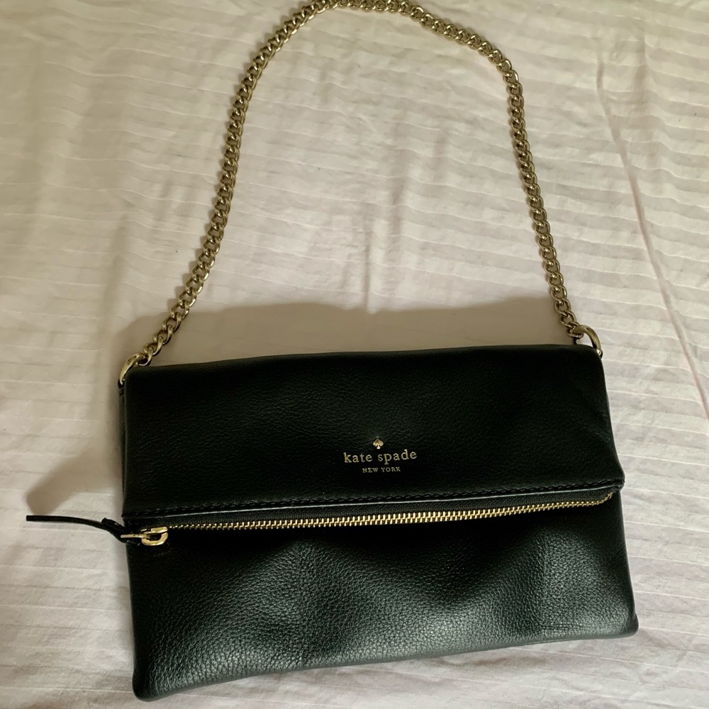 Kate Spade black leather chain strap shoulder bag